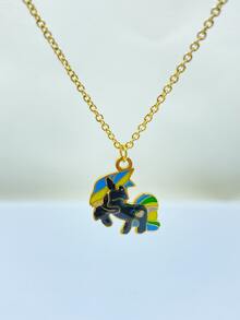Horse Charm Necklace - Yellow Gold - View 1