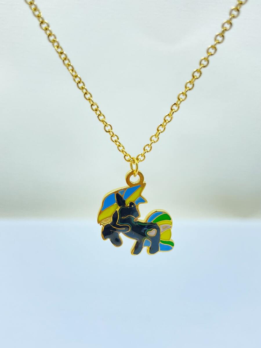 Horse Charm Necklace - Yellow Gold - View 1