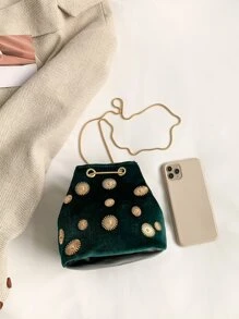 迷你金屬裝飾水桶包 - 綠色 - 查看 7