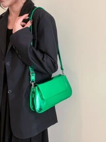 Neon Green Flap Bag - Green - View 7
