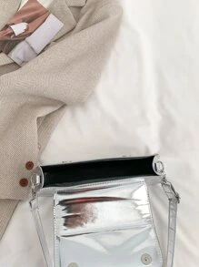 Metallic Flap Bag - Silver - View 6