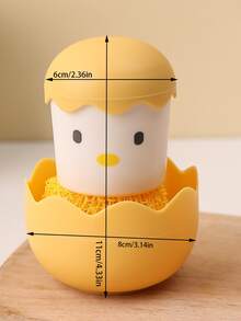 1pc Cartoon Design Random Pot Cleaning Brush - Multicolor - View 2