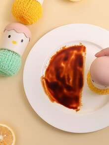 1pc Cartoon Design Random Pot Cleaning Brush - Multicolor - View 3