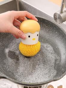 1pc Cartoon Design Random Pot Cleaning Brush - Multicolor - View 6