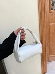 Mini Solid Color Handbag, Multi-Purpose Casual Tote Bag, Bucket Bag, Fashionable Square Bag, Cosmetic Bag