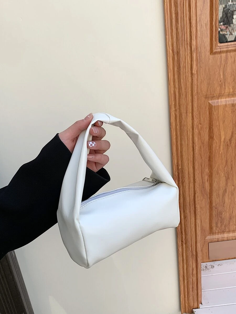 Mini Solid Color Handbag, Multi-Purpose Casual Tote Bag, Bucket Bag, Fashionable Square Bag, Cosmetic Bag