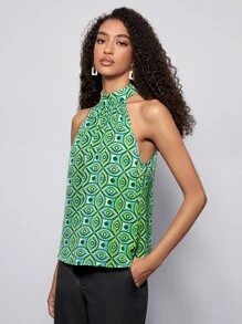 Maija Top halter con estampado ropa de trabajo - Multicolor - Ver 3