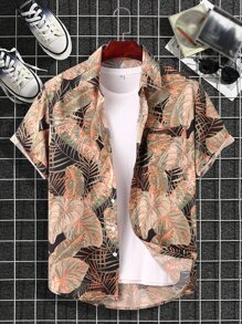 Manfinity Homme Men Tropical Print Shirt Without Tee - Multicolor - View 1