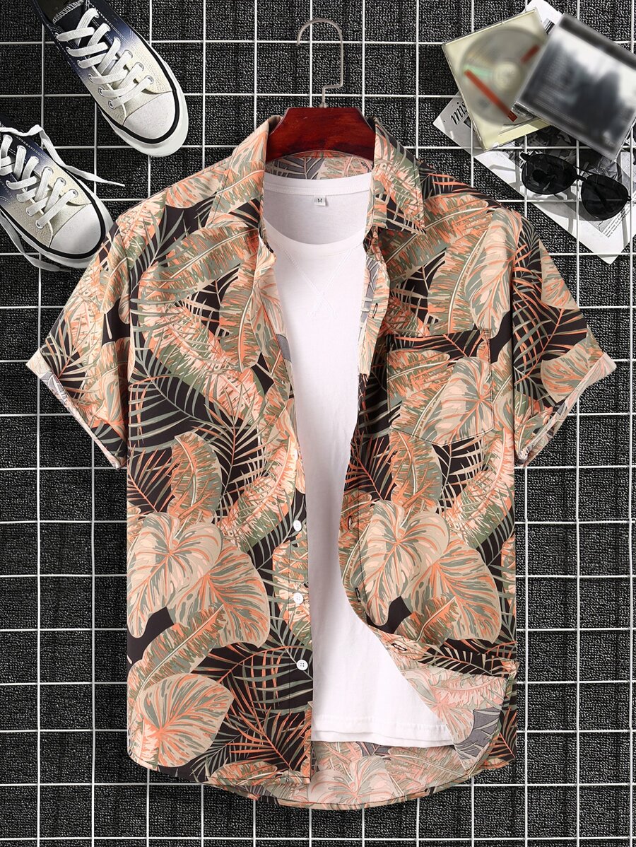 Manfinity Homme Men Tropical Print Shirt Without Tee - Multicolor - View 1