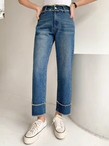 FRIFUL Women's Straight Leg Jeans - Dark Wash - View 1