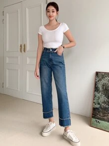 FRIFUL Women's Straight Leg Jeans - Dark Wash - View 4