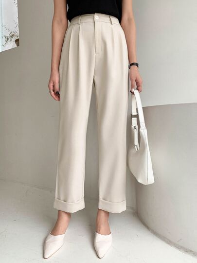 DAZY Men's Business Casual Solid Color Straight Leg Pants,Women Dress Pants,Back To School Clothes Fall