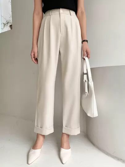 DAZY Pantalones rectos de unicolor de vestir casual para hombres, pantalones de vestir para mujer, ropa de vuelta al colegio para otoño