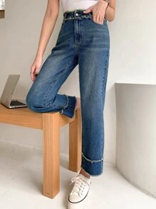 FRIFUL Women's Straight Leg Jeans - Dark Wash - View 9