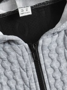 SHEIN Boys Colourblock Zip Up Hoodie & Joggers Without Jumper - Multicolor - View 4