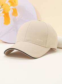 1入組男士字母刺繡防曬時尚棒球帽適合日常生活 - 米色 - 查看 1
