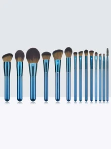 14 piezas Juego de brochas de maquillaje profesional, Juego de brochas, Kit de brochas de maquillaje, Juego de brochas de maquillaje, Juego de maquillaje completo, Juego de brochas de maquillaje, Kit de maquillaje completo, Juego de brochas, Juego de brochas de maquillaje, Juego de regalo de maquillaje, Juego - azul real - Ver 1