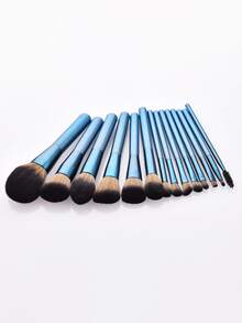 14 piezas Juego de brochas de maquillaje profesional, Juego de brochas, Kit de brochas de maquillaje, Juego de brochas de maquillaje, Juego de maquillaje completo, Juego de brochas de maquillaje, Kit de maquillaje completo, Juego de brochas, Juego de brochas de maquillaje, Juego de regalo de maquillaje, Juego - azul real - Ver 3