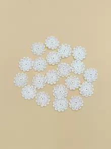 20 miếng vá thiết kế hoa DIY - trắng - Xem 1