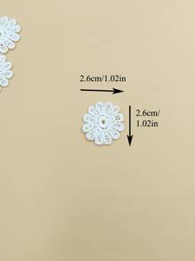 20 miếng vá thiết kế hoa DIY - trắng - Xem 2