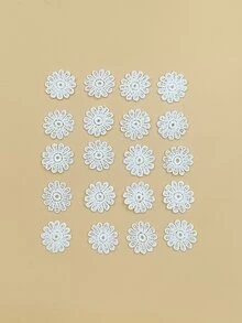 20 miếng vá thiết kế hoa DIY - trắng - Xem 3