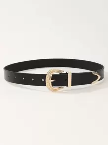 Textured Buckle Belt Western PU Belt For Dress Summer, School Fall, Autumn, Halloween