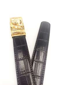 Hombres Cinturón de cocodrilo Hebilla automática - Marrón - Ver 4