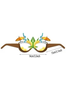 6入組水果裝飾派對道具眼鏡 - 彩色 - 查看 2