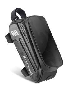 WEST BIKING 1pc Letter Graphic Bike Bag - Black - View 1