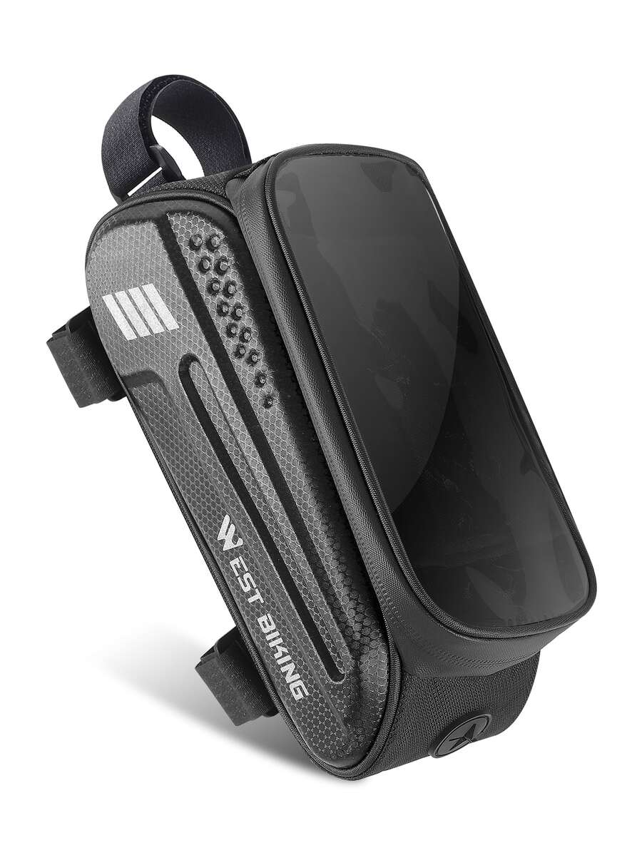 WEST BIKING 1pc Letter Graphic Bike Bag - Black - View 1