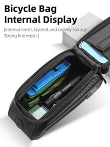 WEST BIKING 1pc Letter Graphic Bike Bag - Black - View 7