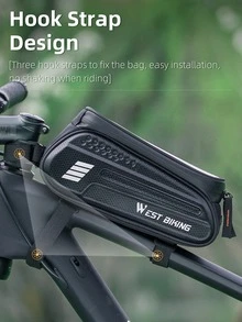 WEST BIKING 1pc Letter Graphic Bike Bag - Black - View 8