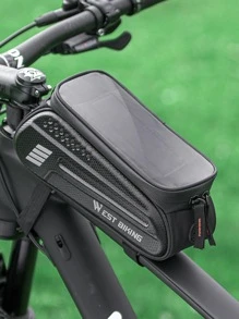 WEST BIKING 1pc Letter Graphic Bike Bag - Black - View 9