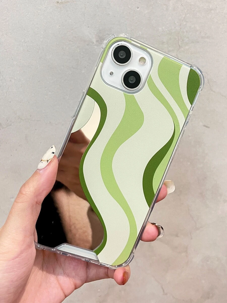 Striped Pattern Mirror Phone Case - Multicolor - View 1