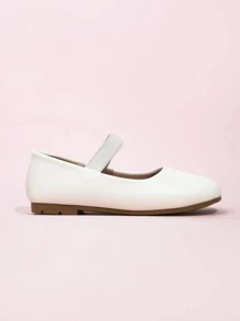 Girls Square Toe Ballet Flats - White - View 3