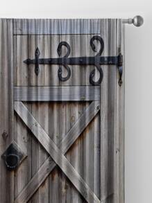 2入組木紋窗簾 - 彩色 - 查看 2