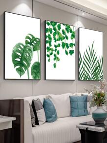 3pcs Tropical Print Unframed Painting - Multicolor - View 1