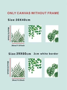 3pcs Tropical Print Unframed Painting - Multicolor - View 2