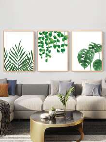 3pcs Tropical Print Unframed Painting - Multicolor - View 4
