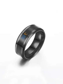 Men Temperature Graphic Ring - Black - View 2
