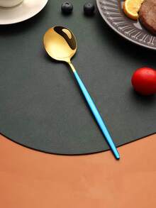 1pc Stainless Steel Spoon & 1pc Fork & 1pair Chopsticks & 1pc Box - Blue - View 2