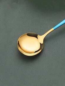 1pc Stainless Steel Spoon & 1pc Fork & 1pair Chopsticks & 1pc Box - Blue - View 7