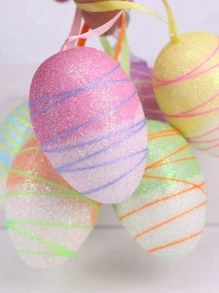 6pcs Easter Egg Hanging Decoration Gifts Birthday Graduation - Multicolor - View 1