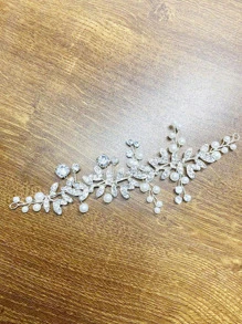 Rhinestone Decor Bridal Hair Band - Silver - View 2