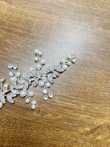 Rhinestone Decor Bridal Hair Band - Silver - View 4