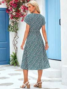 EMERY ROSE Ditsy Floral Print Belted Dress - Multicolor - View 2