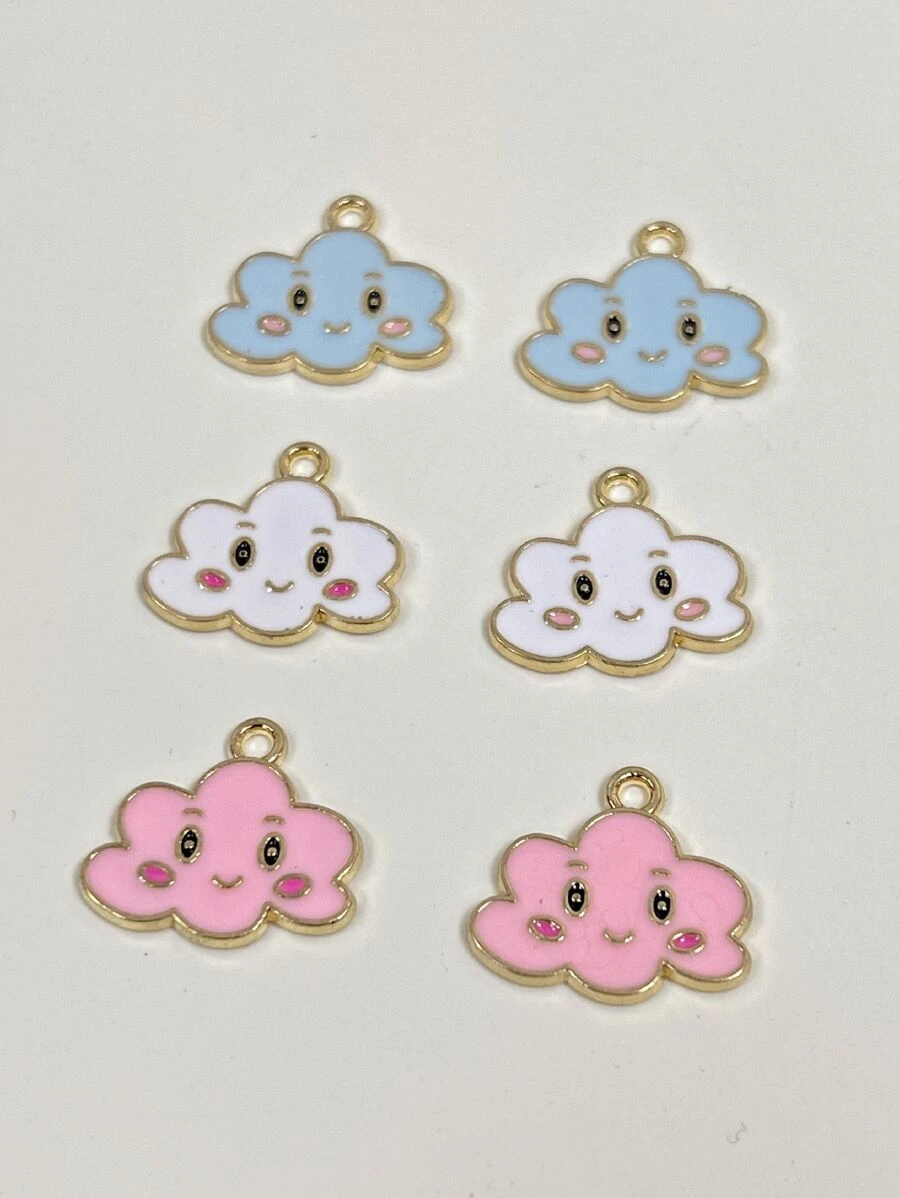 6pcs Random Cloud DIY Pendant - Multicolor - View 1