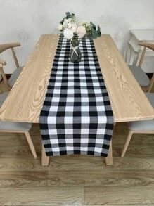 1 pieza Camino de mesa con estampado de guingán - Multicolor - Ver 7