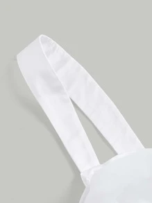 SHEIN MOD Top de tirantes unicolor fruncido - Blanco - Ver 4