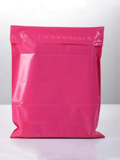 5入組防水玫瑰色320mm * 450mm（12.6英寸* 17.7英寸）厚禮品包裝袋,附手柄,自粘式運輸郵袋,適用於學校、辦公室、運輸